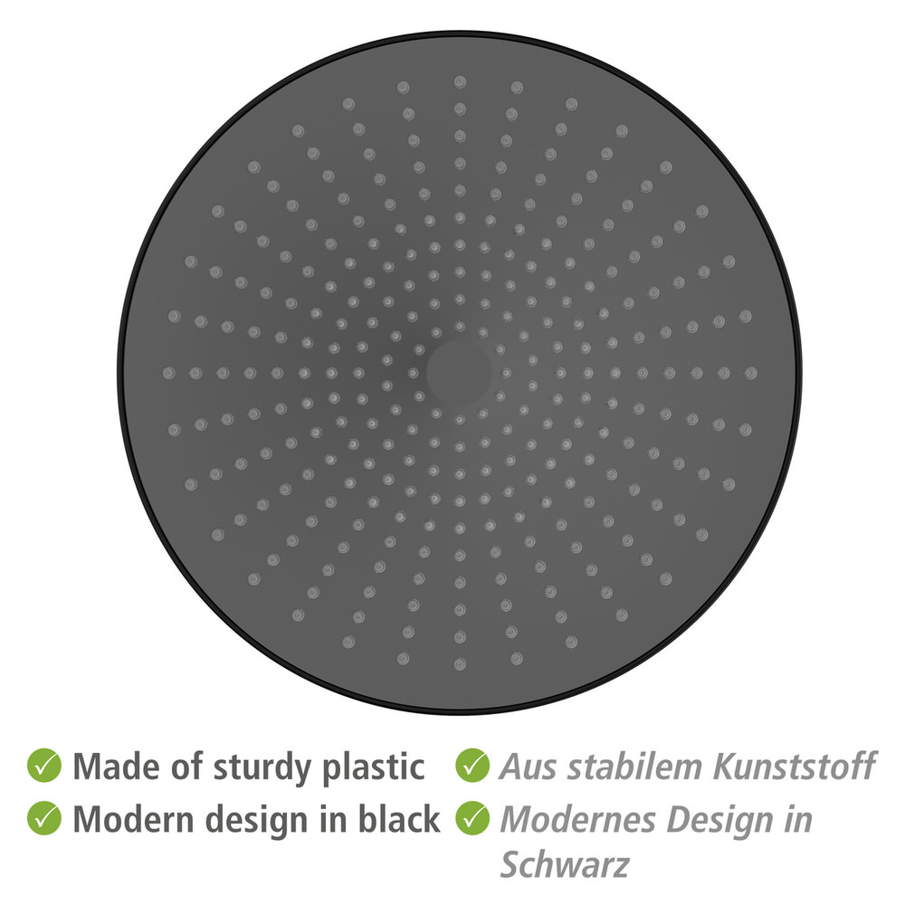 ULTIMATE schwarz/grau Regenduschkopf, Ø 25 cm