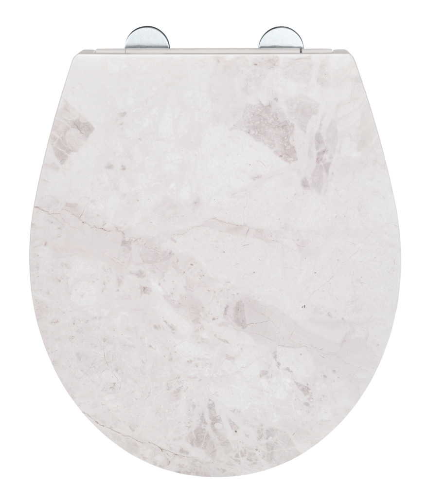 MARBLE White Premium WC-Sitz mit Relief, Duroplast