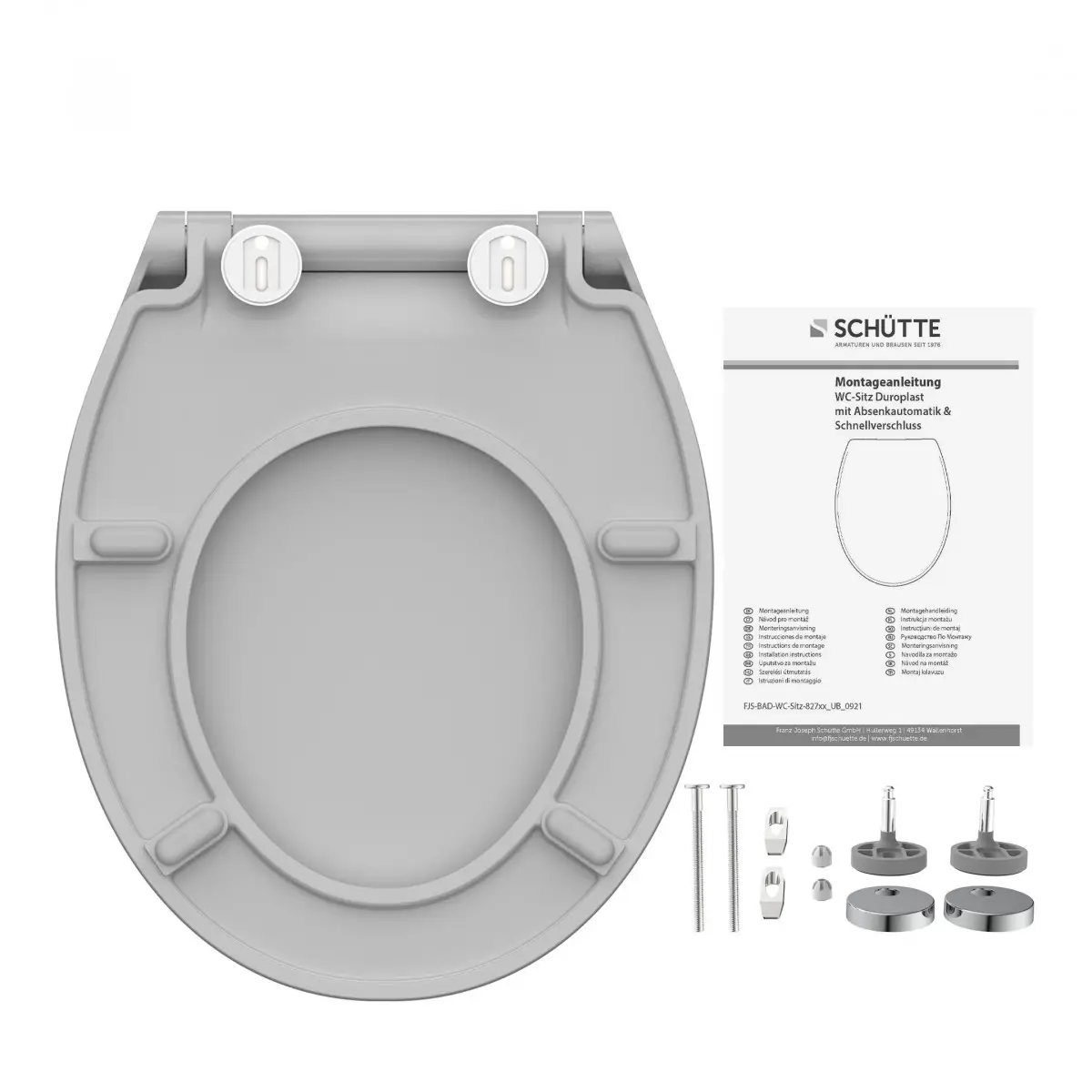 SLIM GREY WC-Sitz extra-flach mit Absenkautomatik