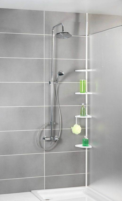 EASY weiss Teleskop Duschregal mit 4 Ablagen