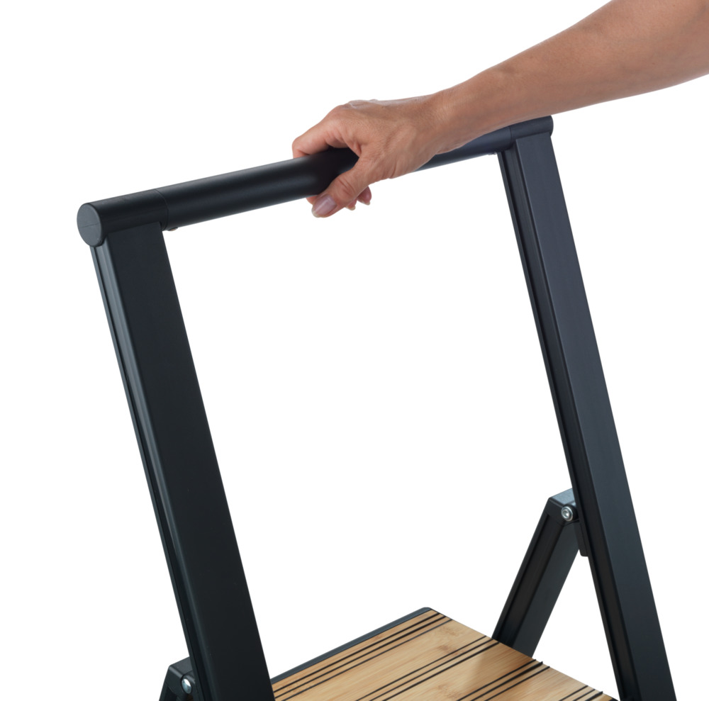 Klapptrittleiter schwarz aus Aluminium, 2-stufig