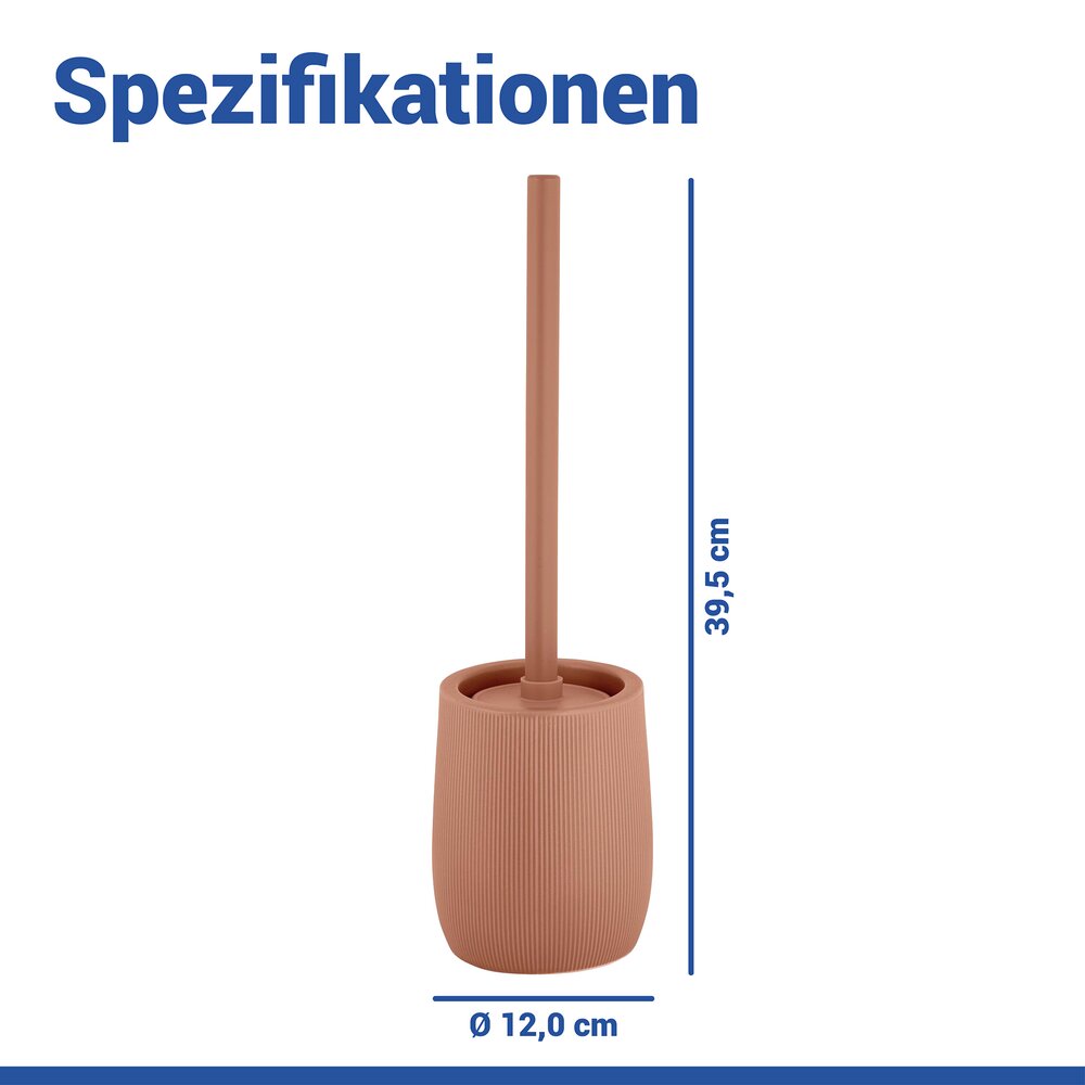 FABLO braun WC-Garnitur, Bürstenkopf aus Silikon