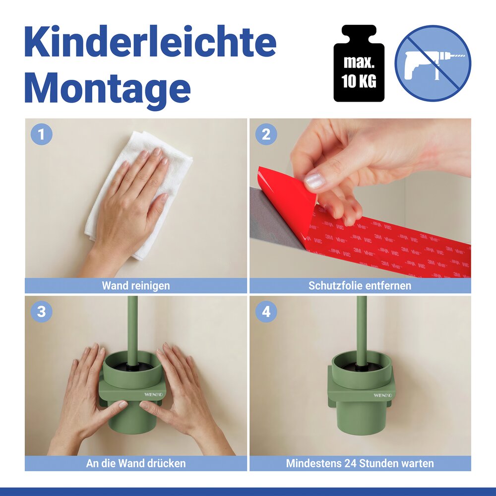 LIZAN grün Turbo-Loc® WC-Garnitur ohne Bohren