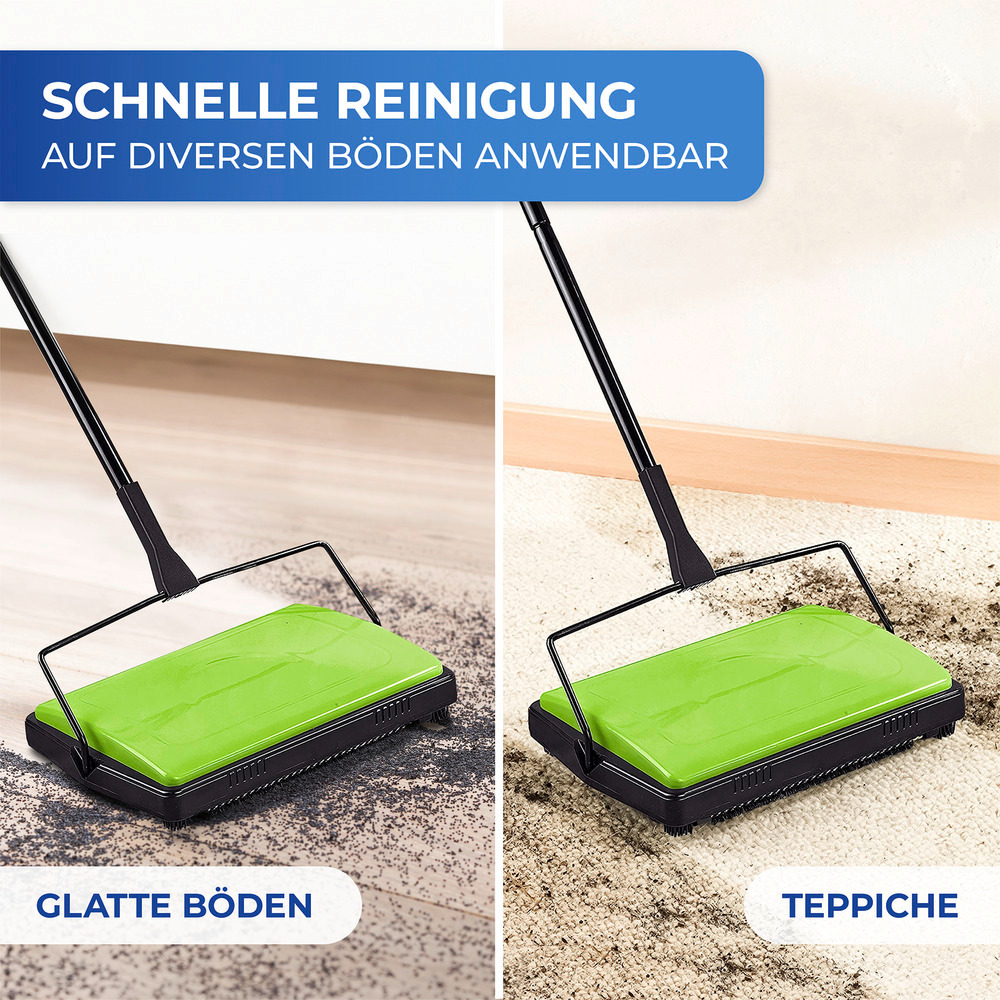 Teppichkehrer stromlos in grün