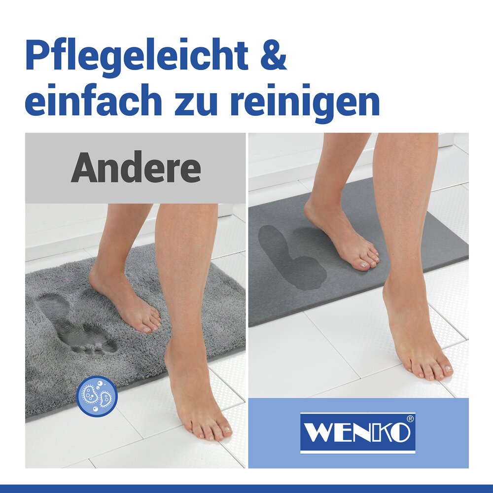 SIMI grau Badematte schnelltrocknend 60x39cm