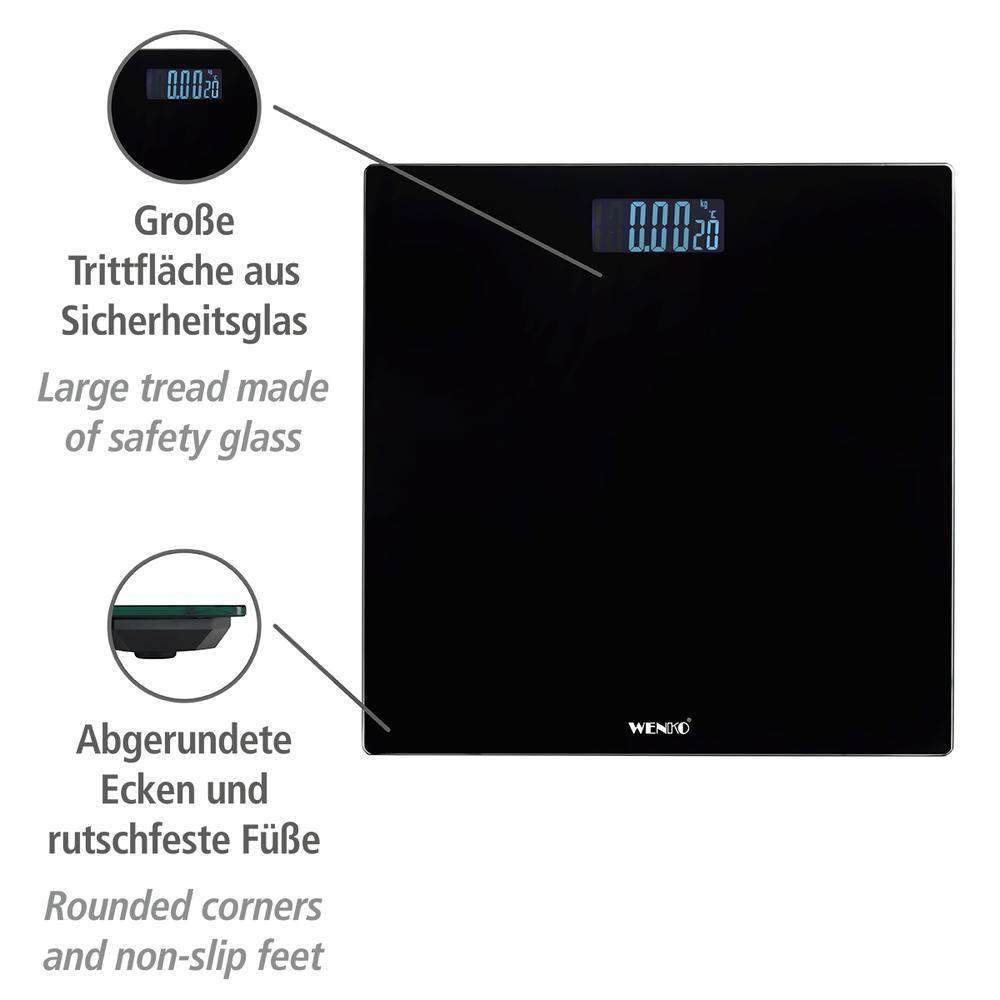 LCD schwarz Personenwaage mit LCD-Display