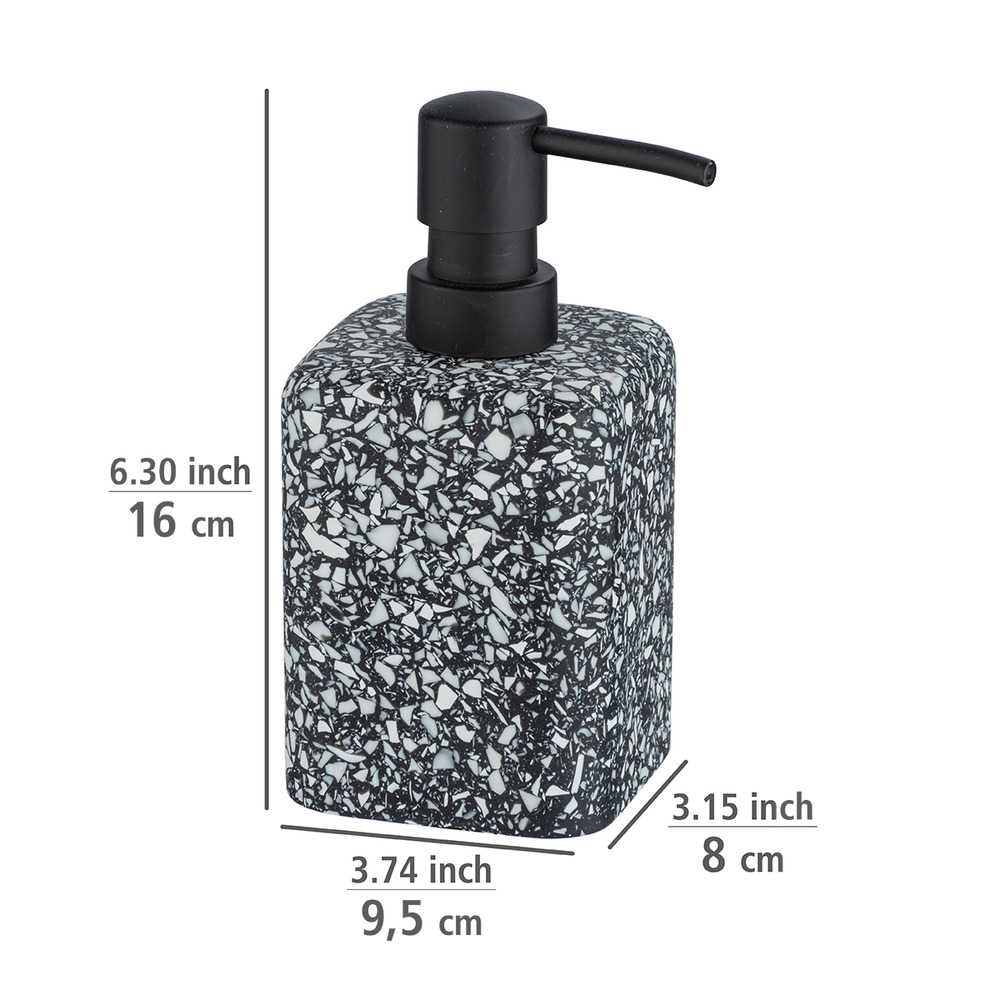 TERRAZZO schwarz Seifenspender 240 ml, Polyresin