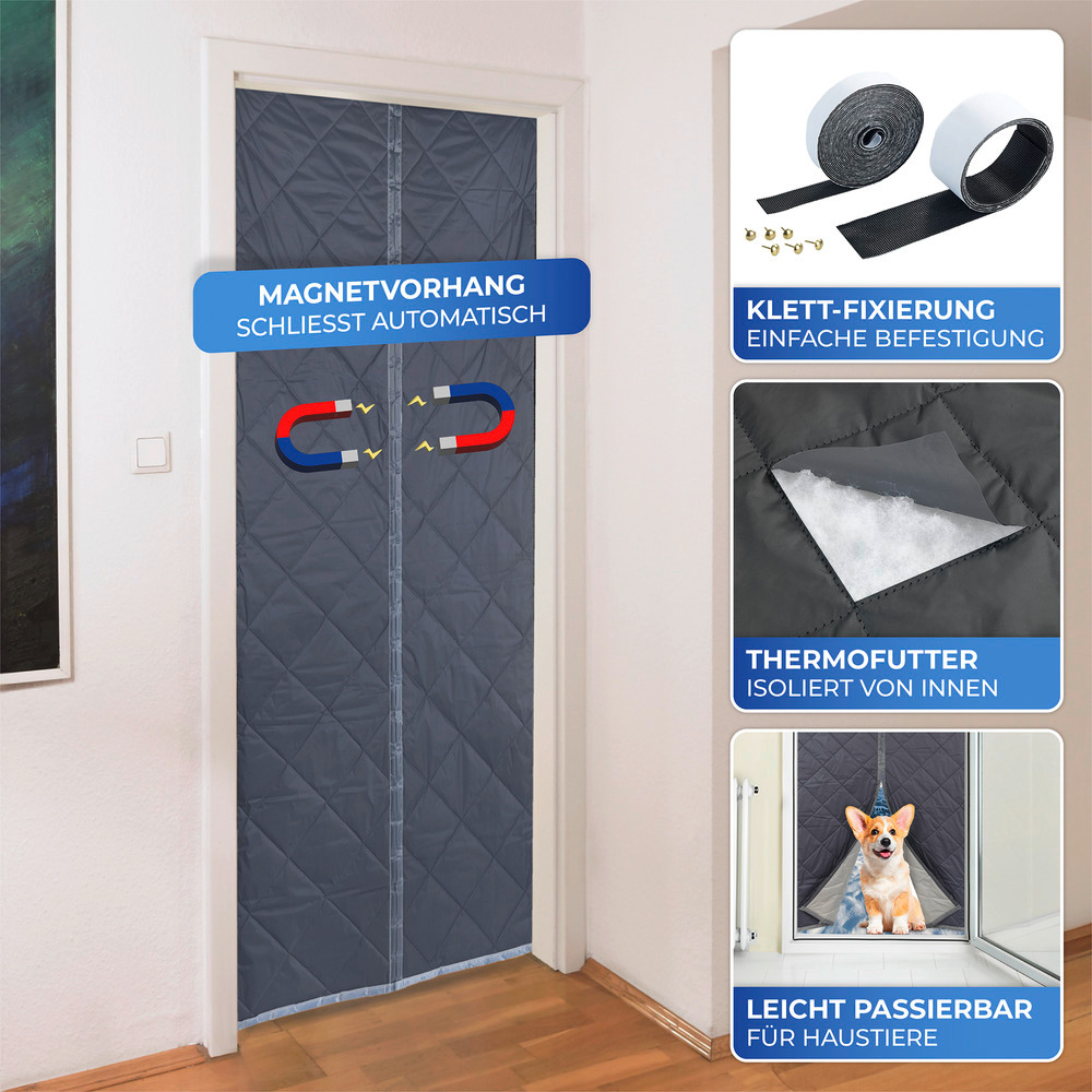 Thermo-Türvorhang 80x200 cm, reflektierende Außenseite