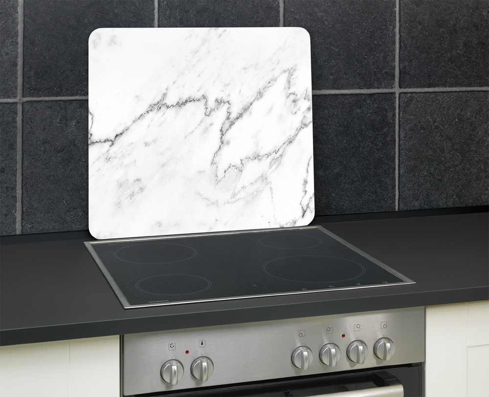 MARMOR weiss Multiplatte 56x50 cm aus Glas MARMOR weiss Multiplatte 56x50 cm aus Glas