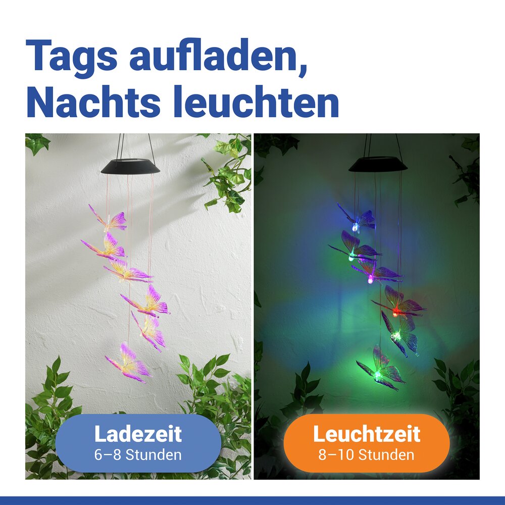 SCHMETTERLING Windspiel solarbetrieben, 2er-Set