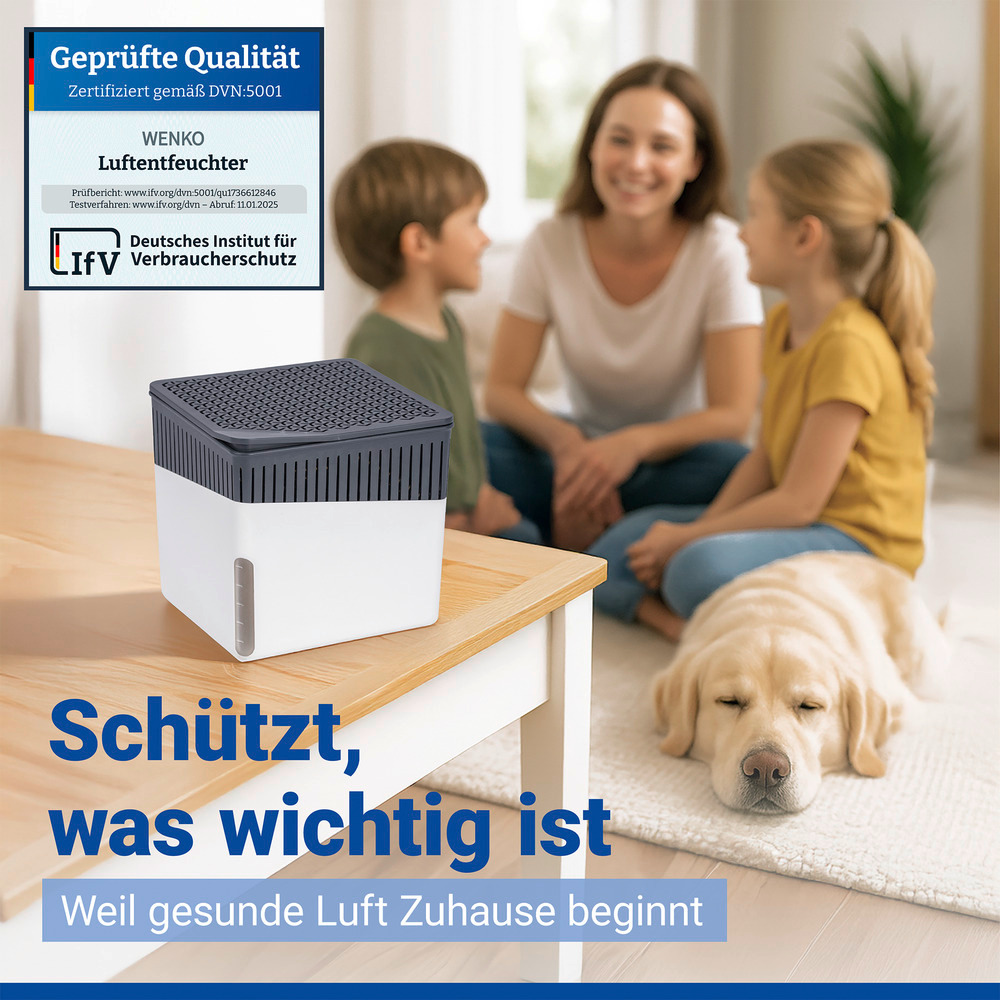 CUBE weiss Entfeuchter + 2x500g Granulat