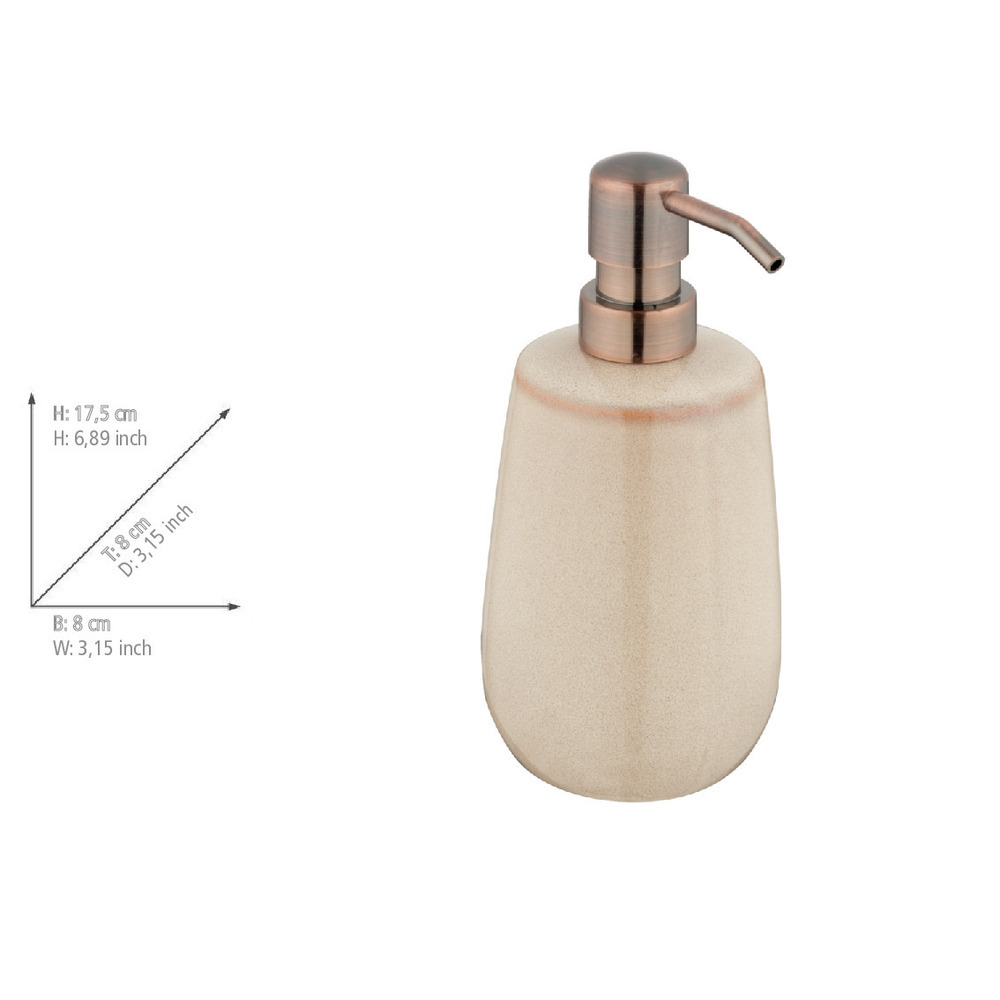 SIRMIONE beige Badzubehör-Set aus Keramik, 2-teilig SIRMIONE beige Badzubehör-Set aus Keramik, 2-teilig