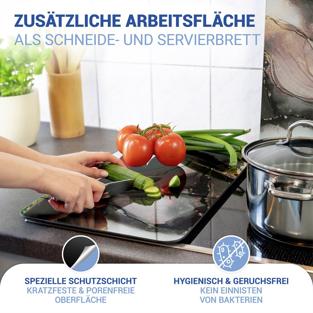 AQUARELL 2er-Set Herdabdeckplatten aus Glas