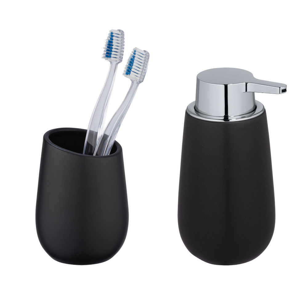 BADI schwarz Badzubehör-Set, 2-teilig