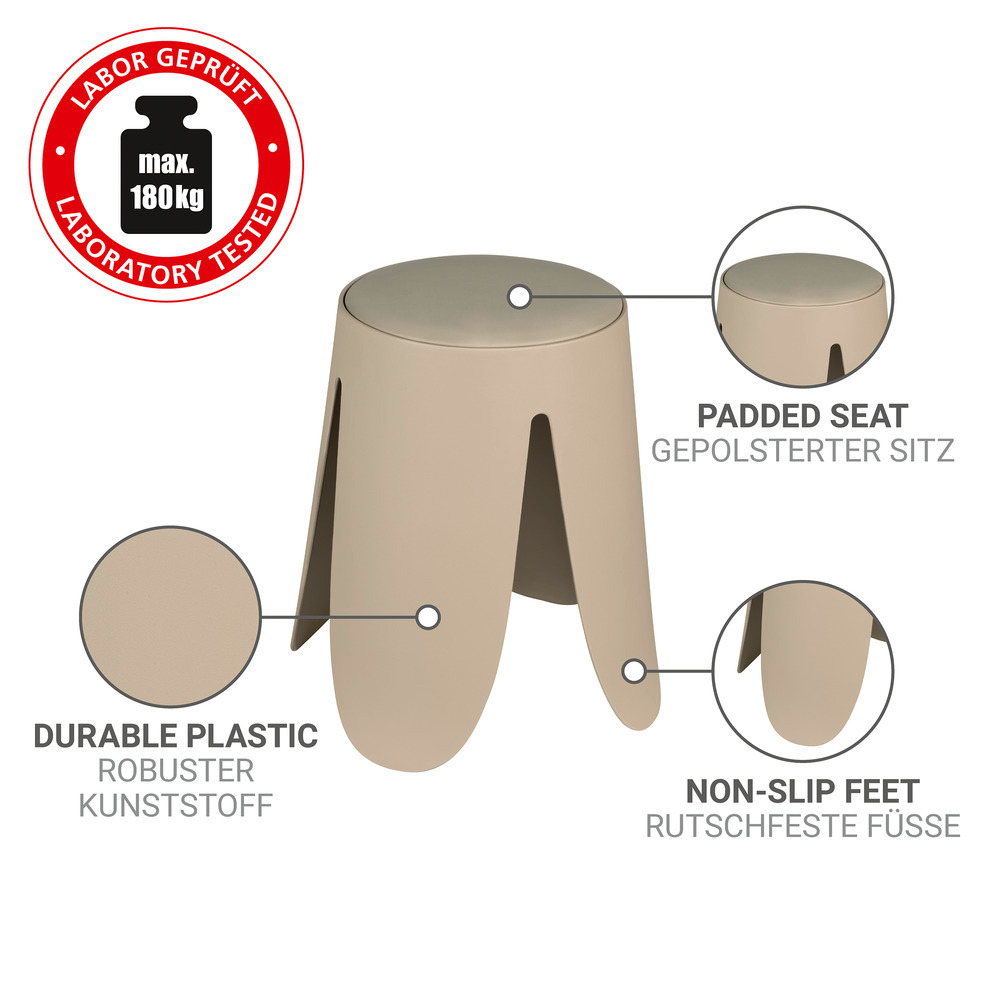 COMISO beige matt Badhocker belastbar bis 180 kg COMISO beige matt Badhocker belastbar bis 180 kg