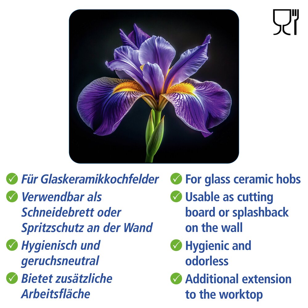 IRIS Multiplatte 56x50 cm aus Glas