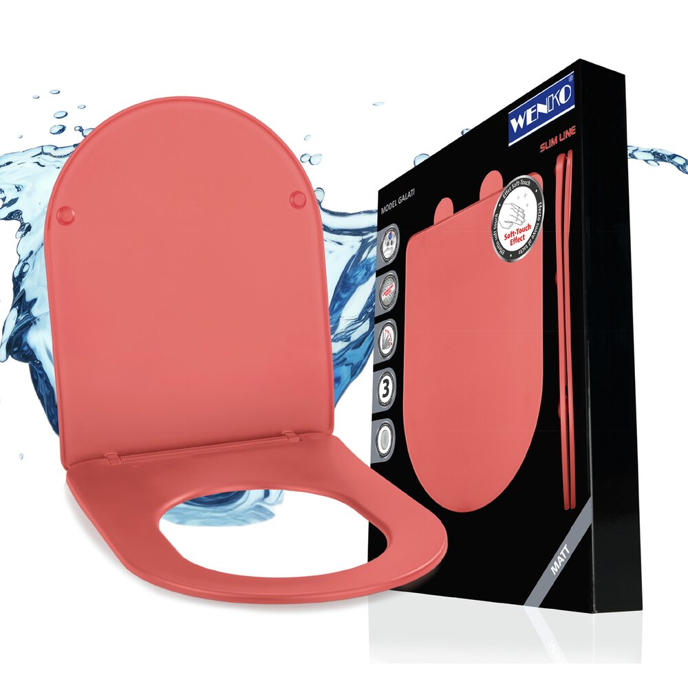 GALATI coral matt WC-Sitz belastbar bis 175 kg