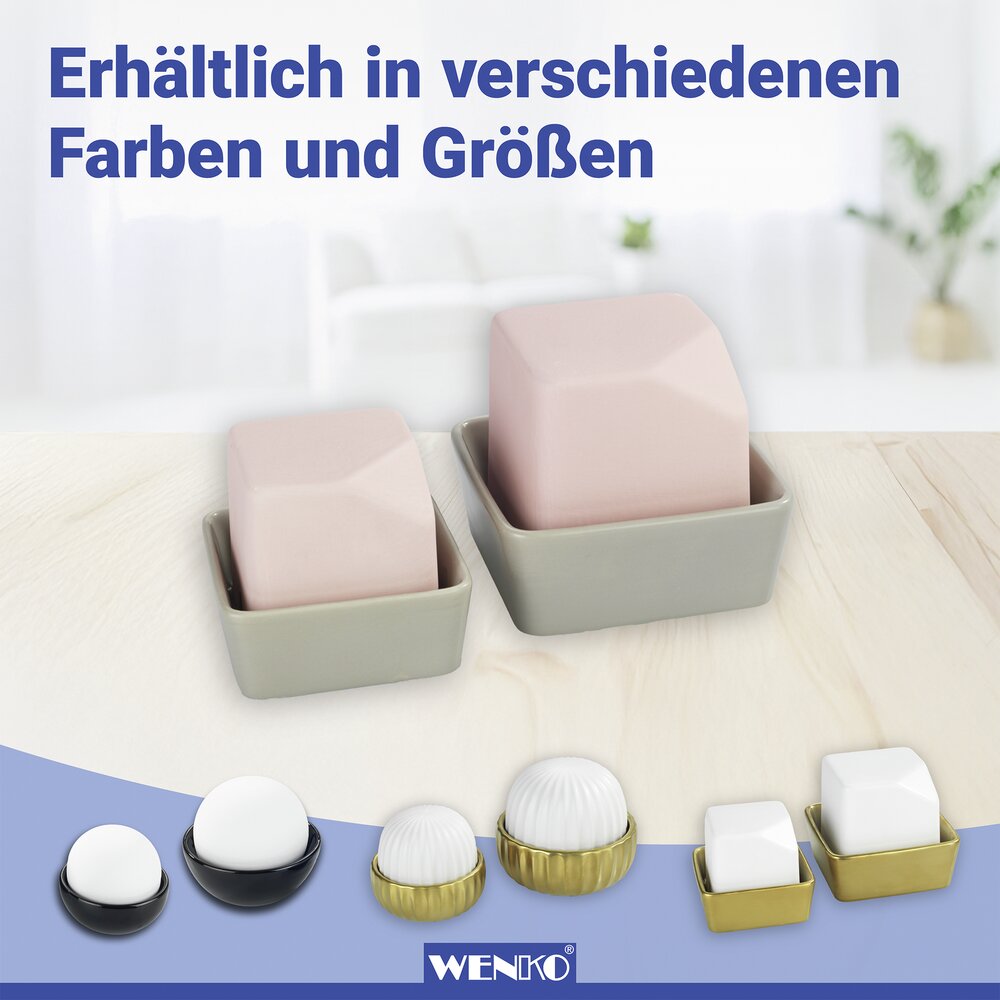 LIVIA rosa/grau Luftbefeuchter aus Keramik, 2er-Set