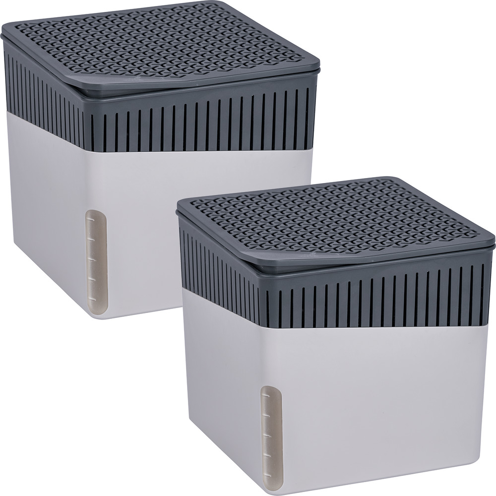 CUBE grau Entfeuchter 1000g, 2er-Set