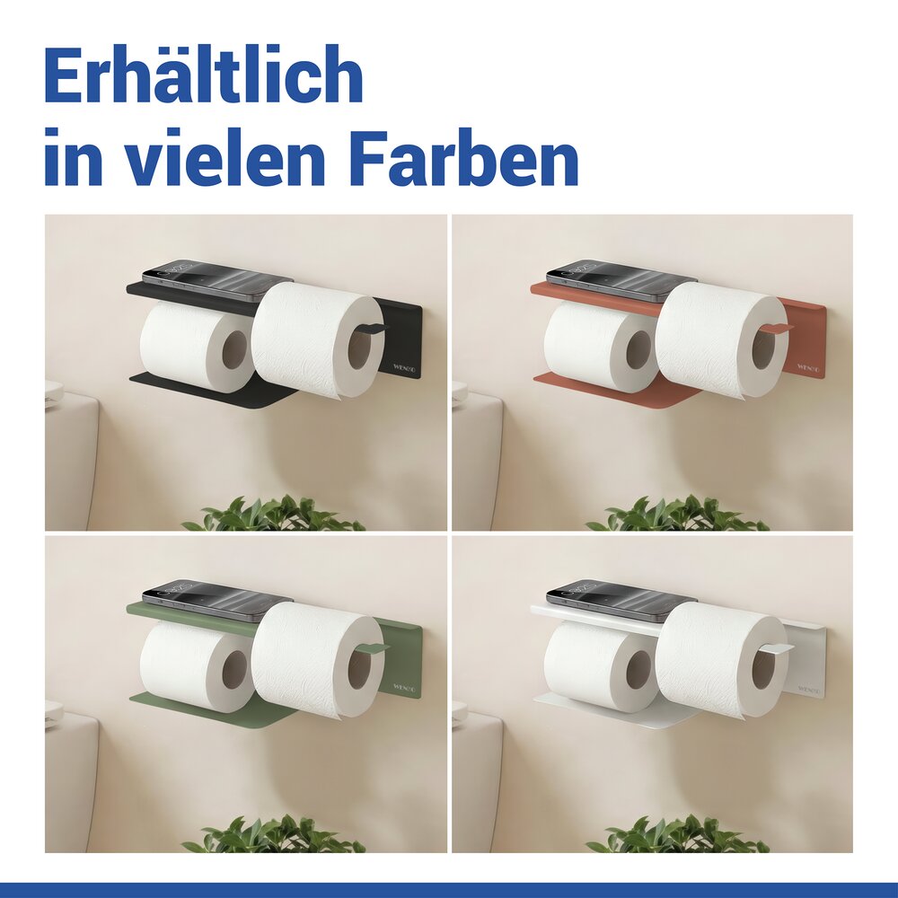 LIZAN schwarz Turbo-Loc® Toilettenpapierhalter mit Ablage