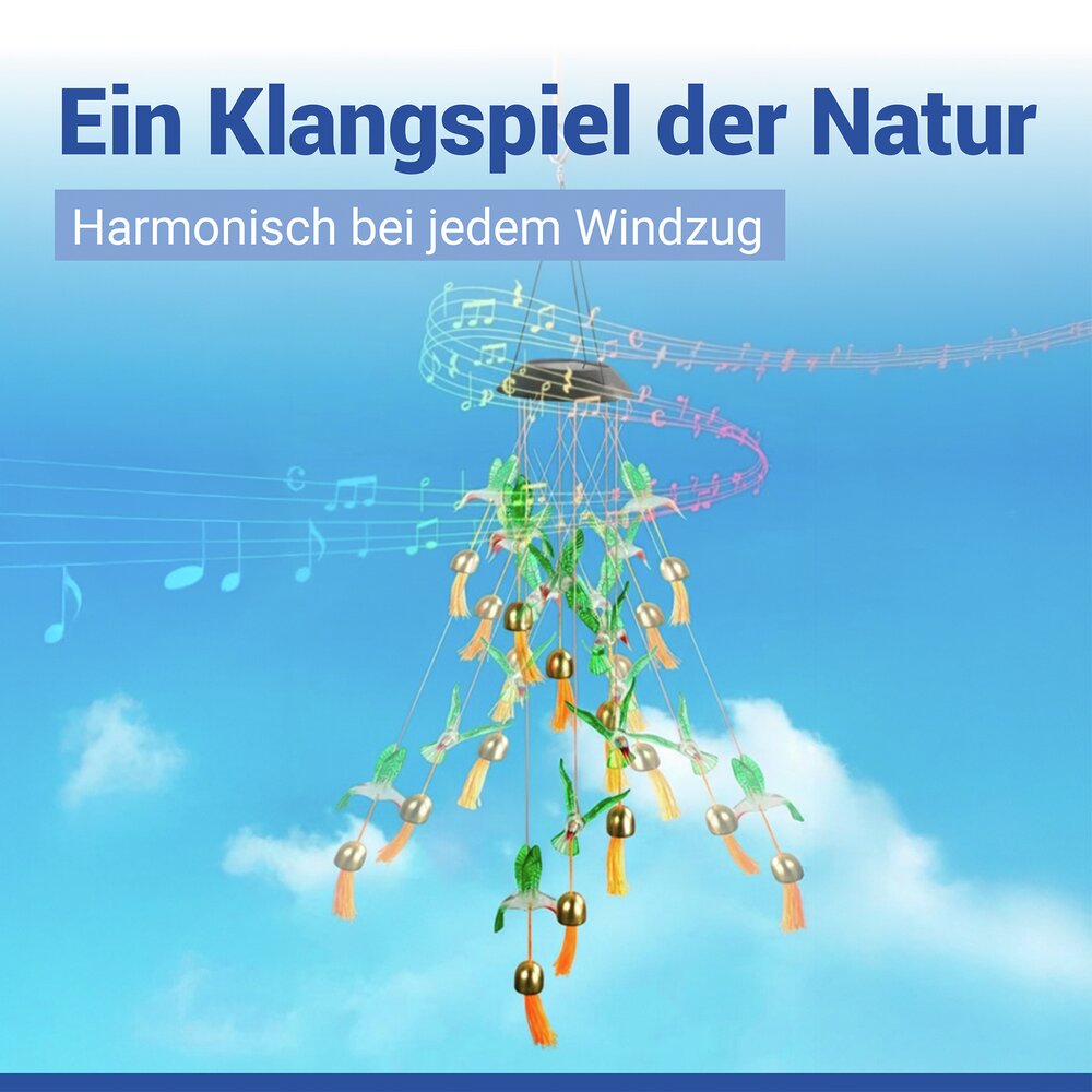 KOLIBRI Windspiel LED, solarbetrieben