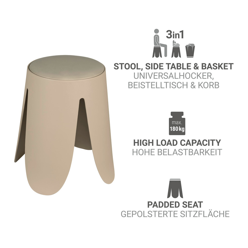 COMISO beige matt Badhocker belastbar bis 180 kg COMISO beige matt Badhocker belastbar bis 180 kg