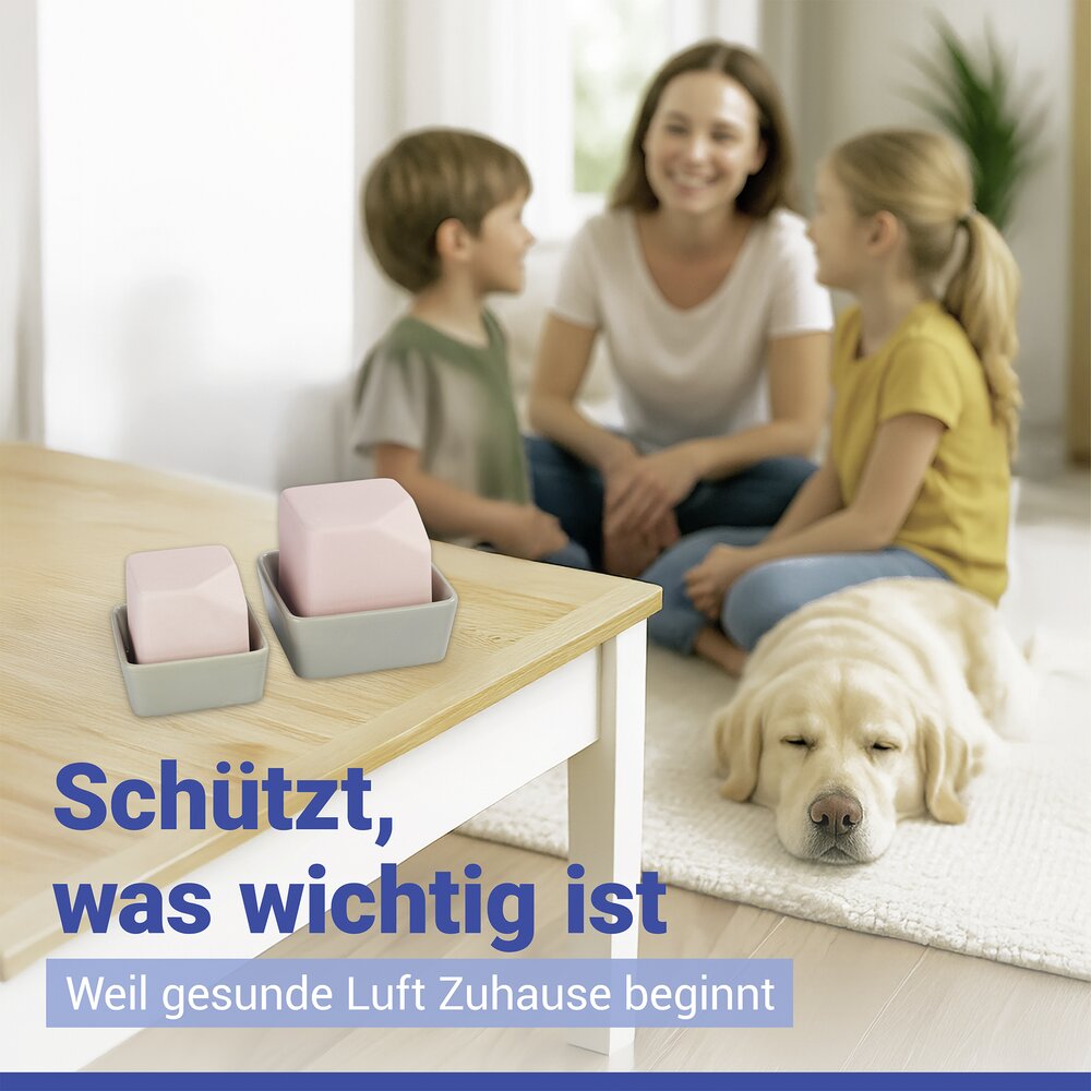 LIVIA rosa/grau Luftbefeuchter aus Keramik, 2er-Set