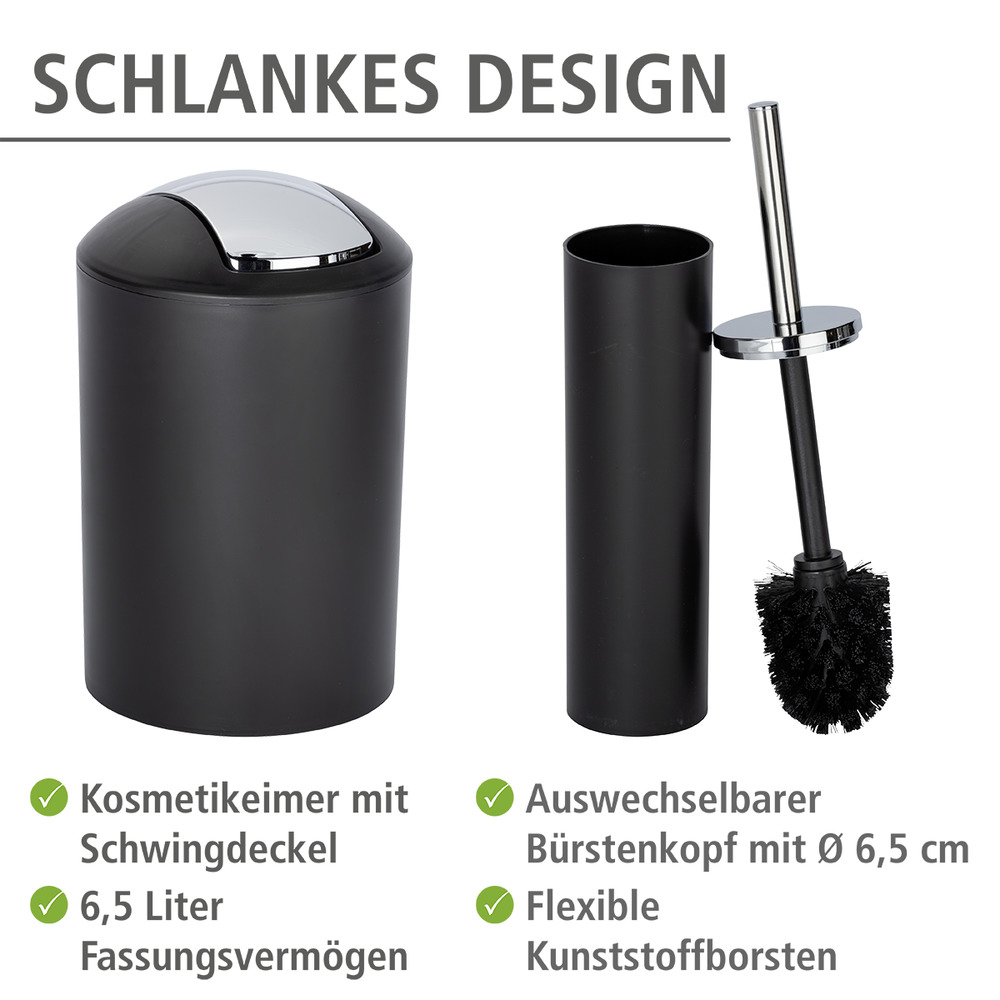 CALVO schwarz matt Badzubehör-Set, 4-teilig
