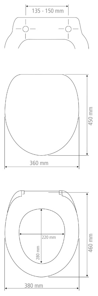 AURORA weiss WC-Sitz aus Thermoplast wiegt nur 1,1 kg