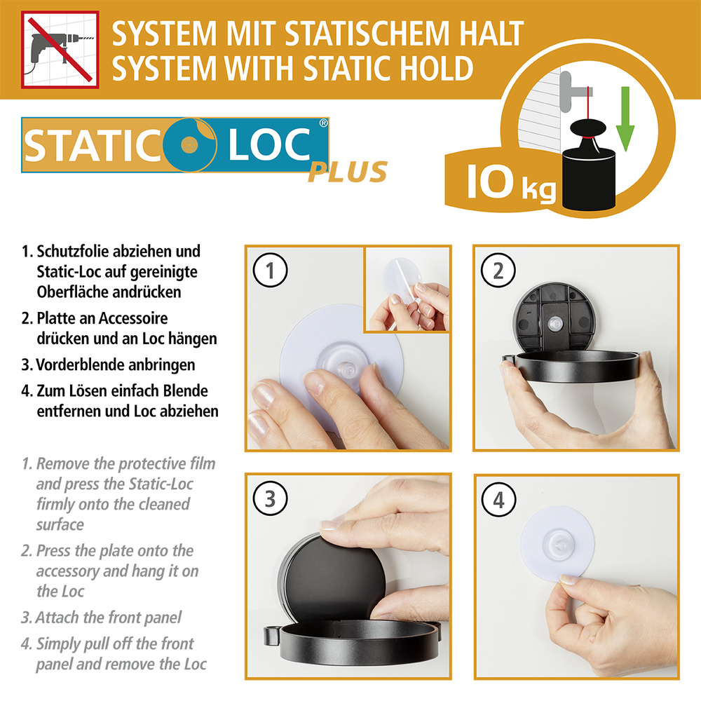 JET Küchenrollenhalter schwarz mit Ablage