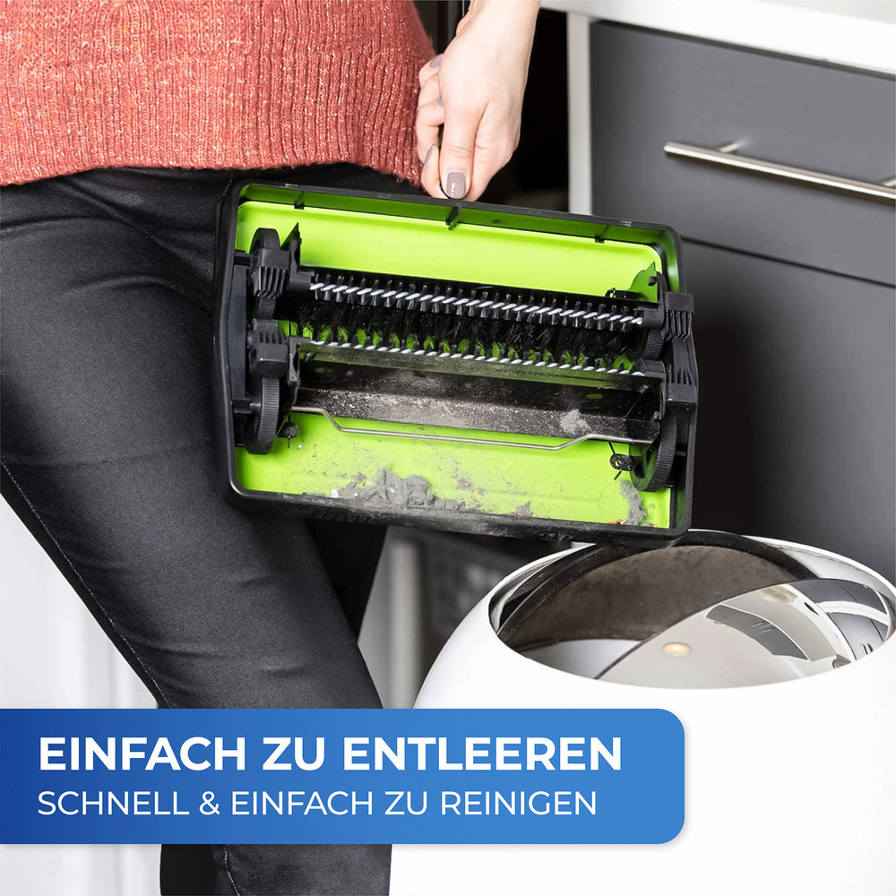 Teppichkehrer stromlos in grün