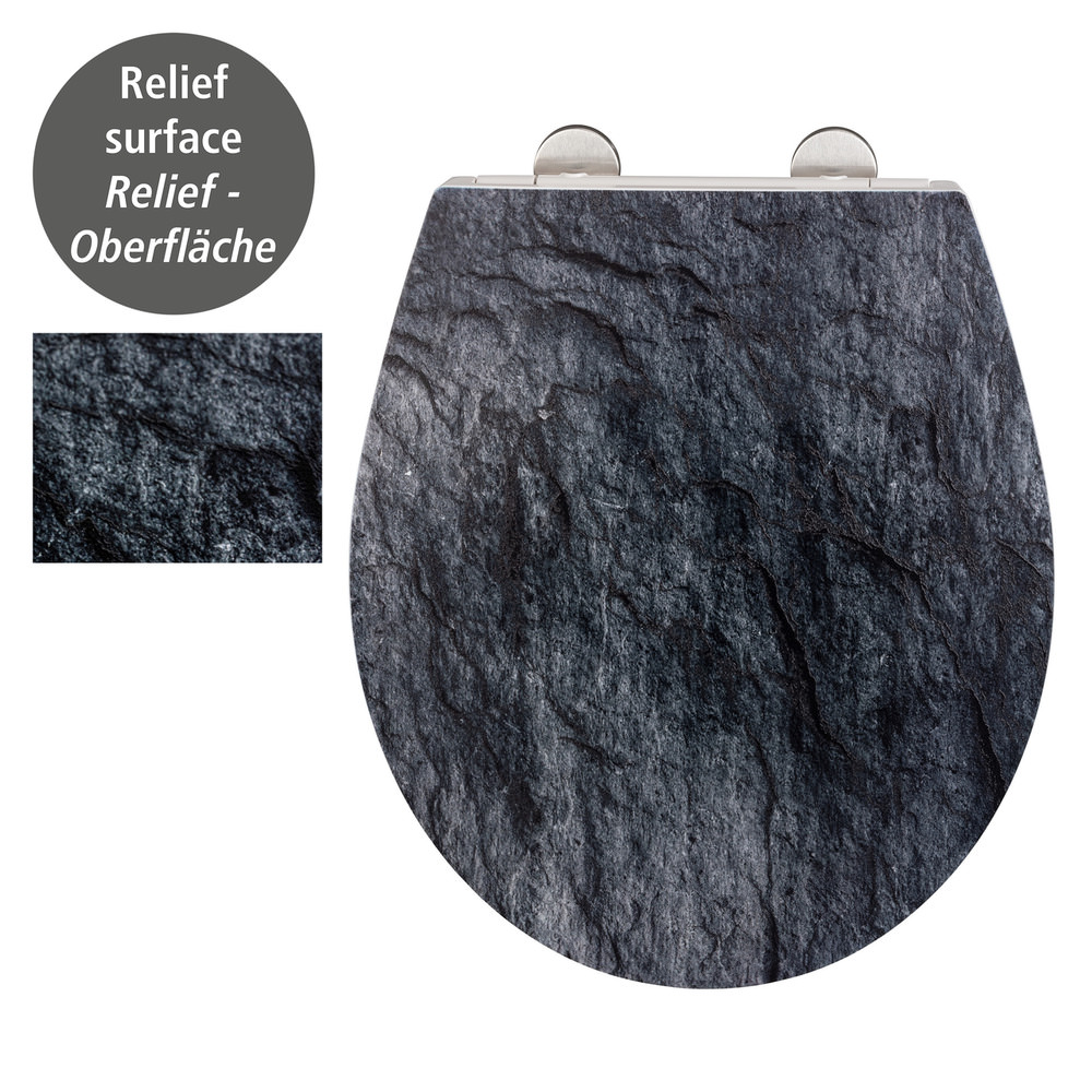 SLATE ROCK Premium WC-Sitz mit Relief, Duroplast