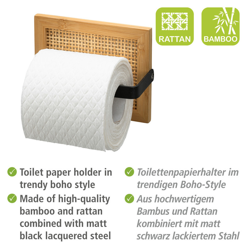 ALLEGRE Toilettenpapierhalter aus Bambus & Rattan