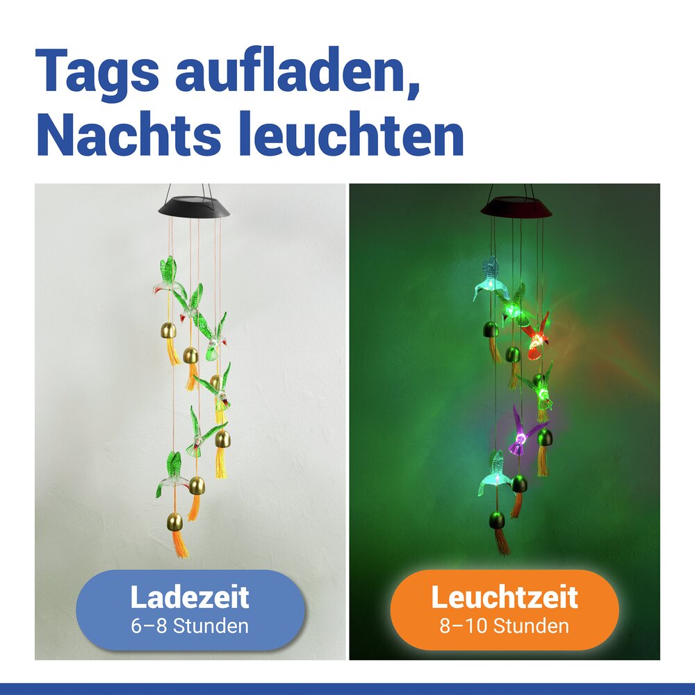 KOLIBRI Windspiel LED, solarbetrieben