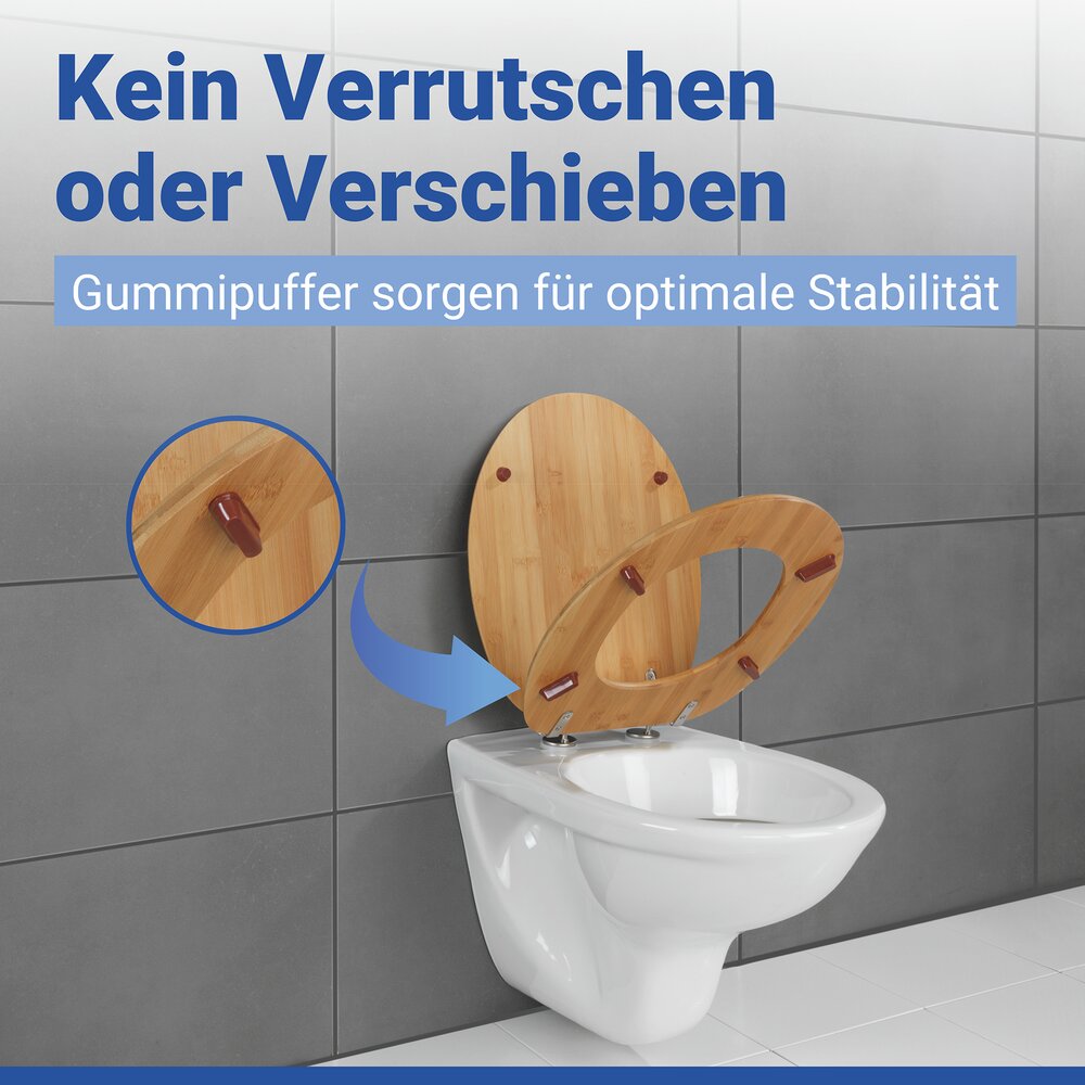 BAMBUS dunkel WC-Sitz belastbar bis 350 kg