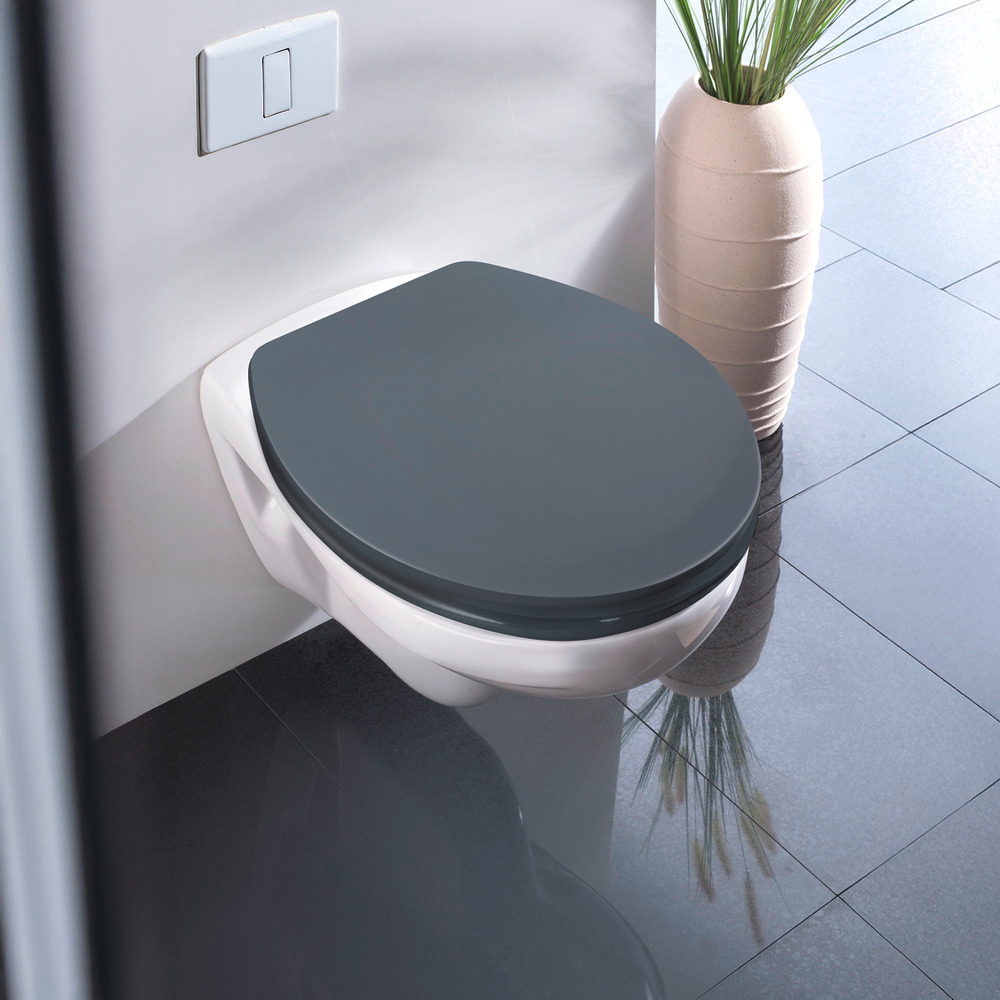 OSTUNI grau WC-Sitz, belastbar bis 300 kg