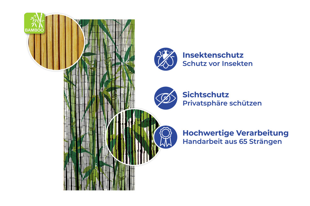 BAMBOO Vorhang für Balkontür aus Bambus