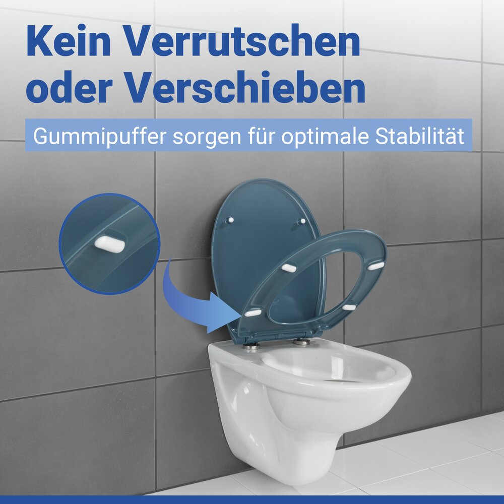 SAMOS Slate Blue Premium WC-Sitz, belastbar bis 175 kg