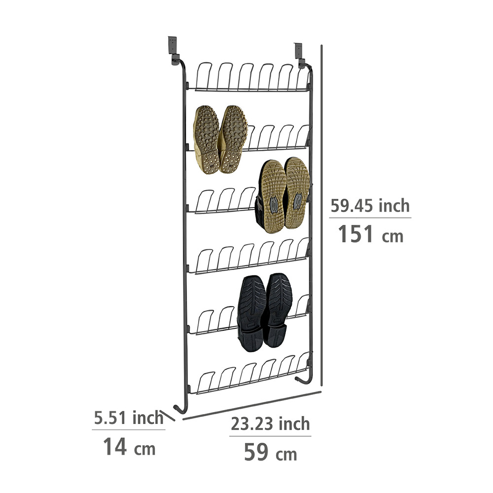 Türregal für Schuhe in schwarz