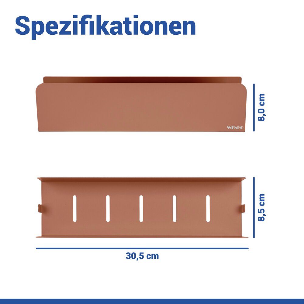LIZAN braun Turbo-Loc® Wandablage aus Edelstahl