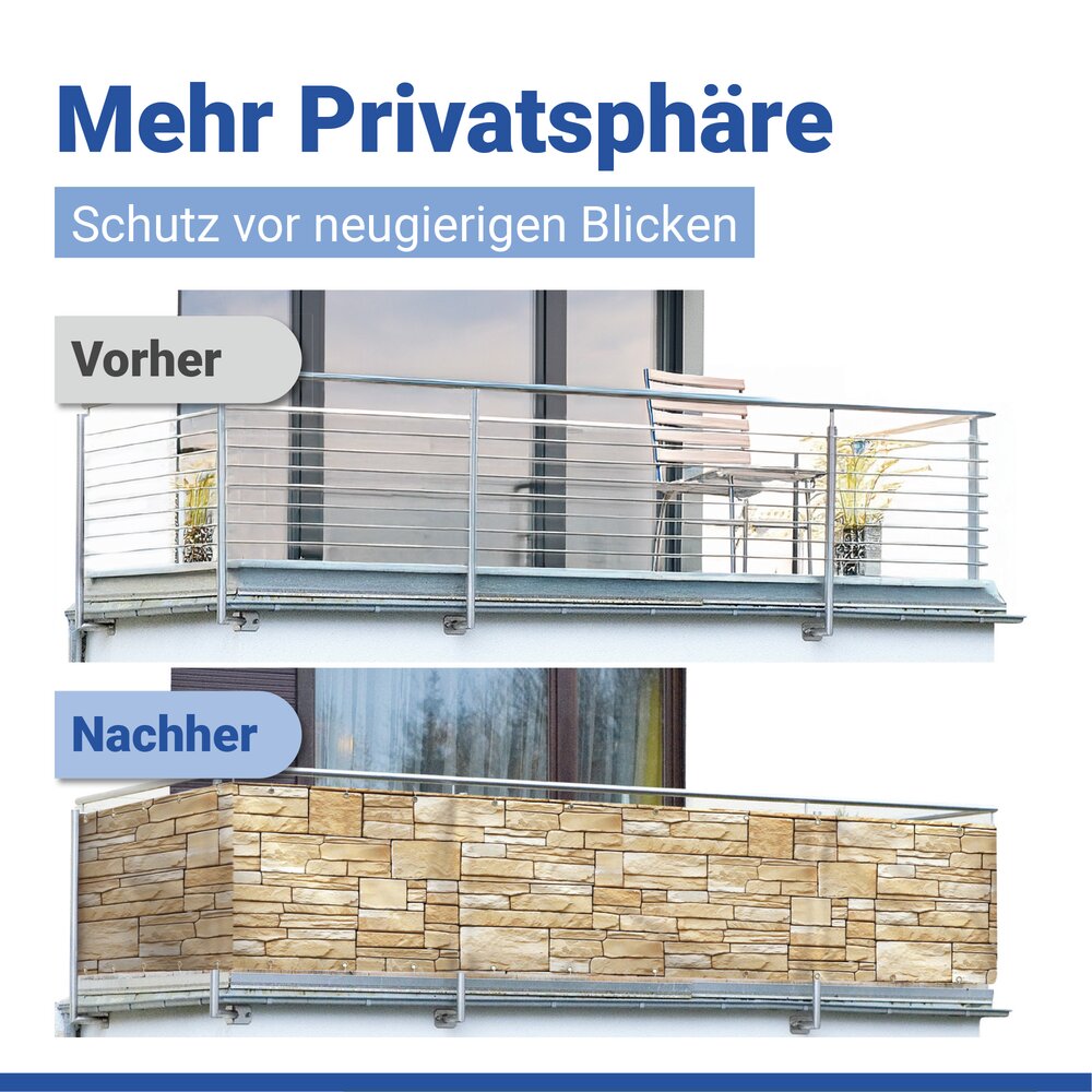 MAUER Balkon-Sichtschutz, 85x500 cm