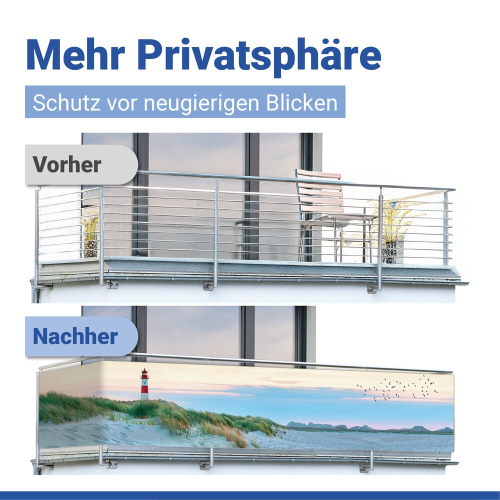 NORDSEEKÜSTE Balkon-Sichtschutz, 85x500 cm