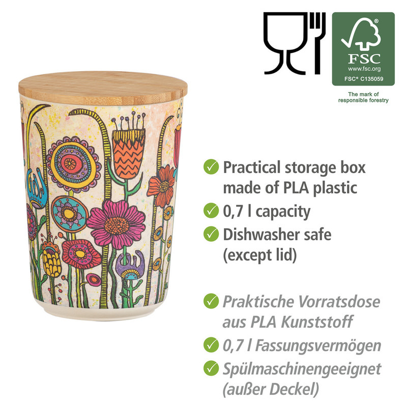 FLOWERS Dose 0,7 Liter aus Kunststoff, BPA-frei