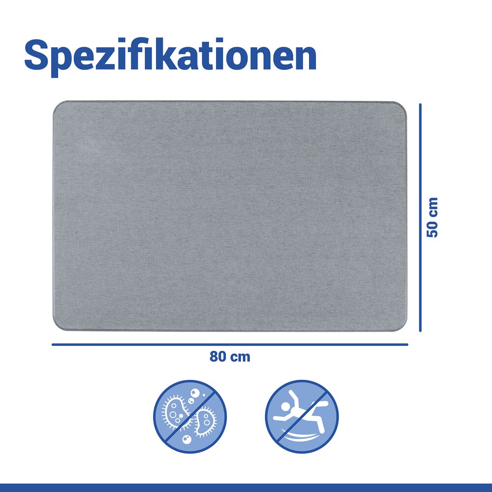 SIMI grauBadematte schnelltrocknend 80x50cm