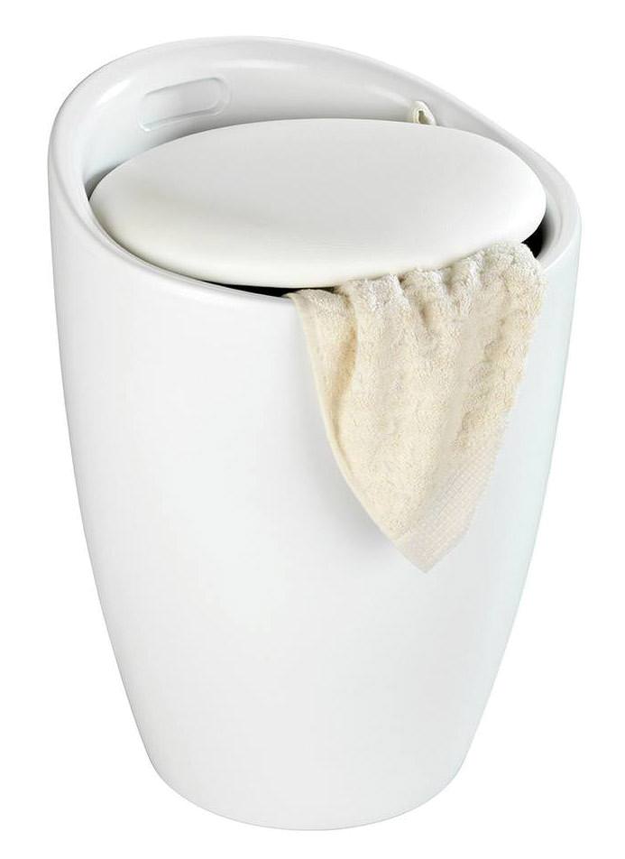 24228100_badhocker-candy-white-matt-5 CANDY white matt Hocker & Wäschekorb, 20 l