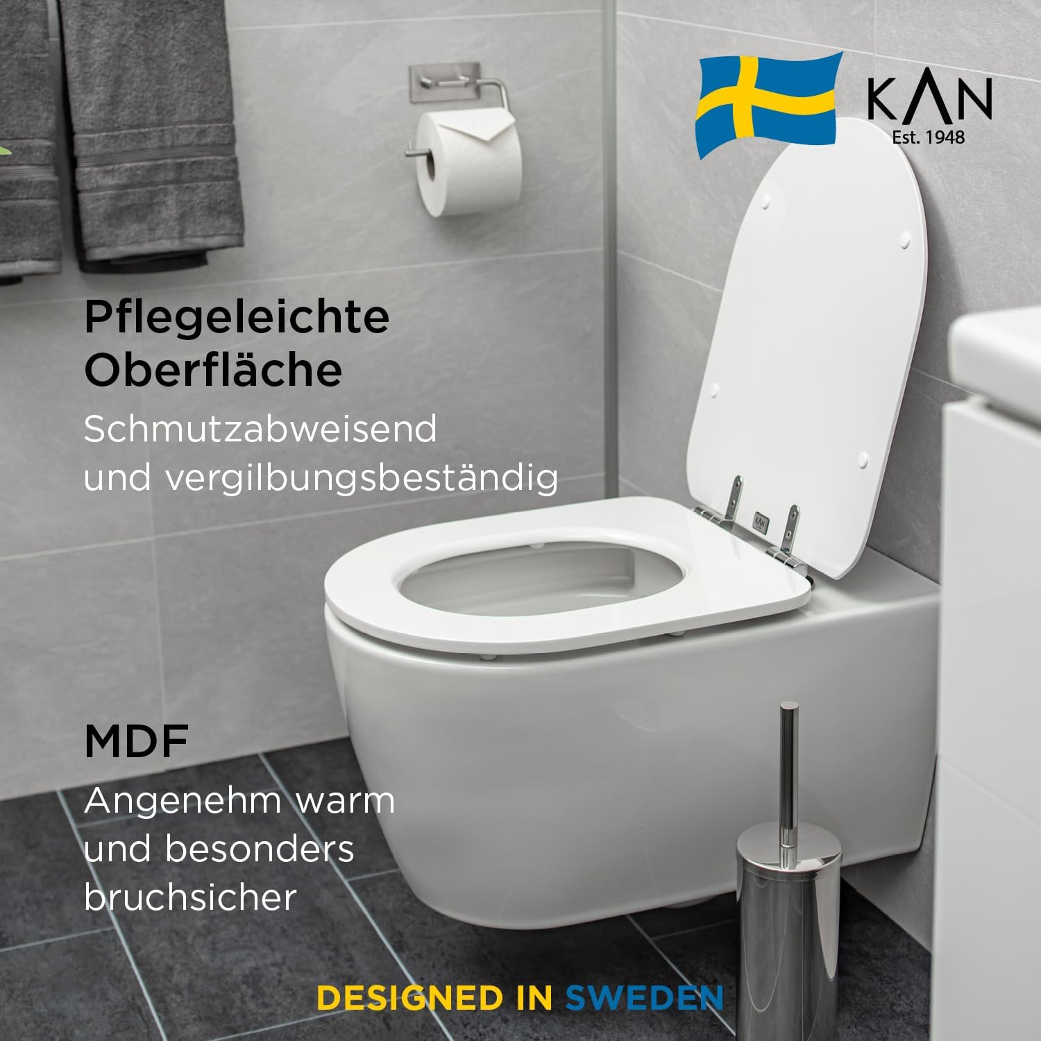 LUND D-Form WC-Sitz mit magnetischer Abnahmefunktion