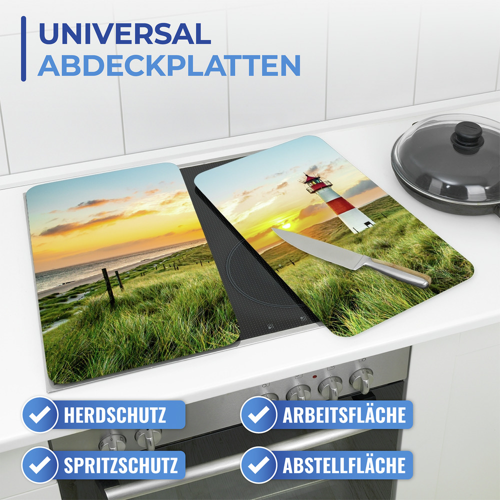 LEUCHTTURM  2er-Set Herdbdeckplatten aus Glas