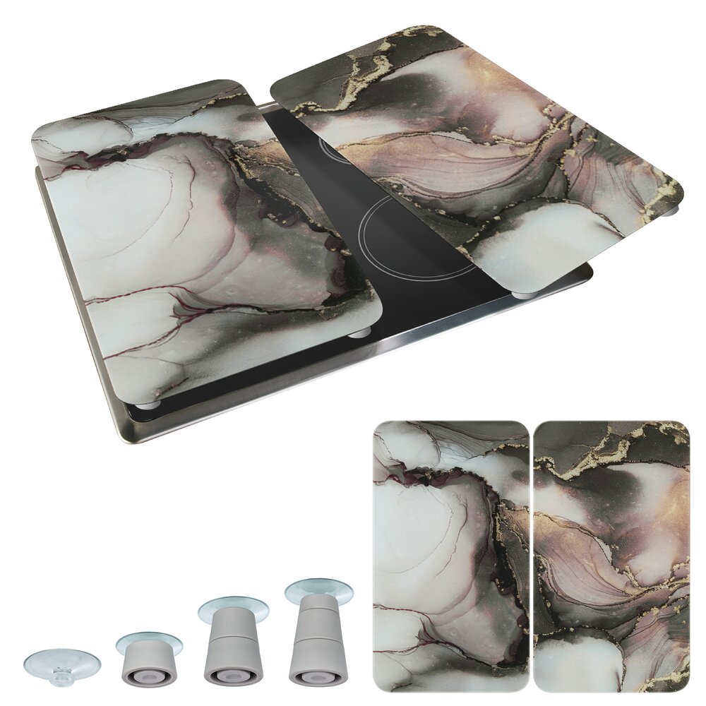 AQUARELL 2er-Set Herdabdeckplatten aus Glas