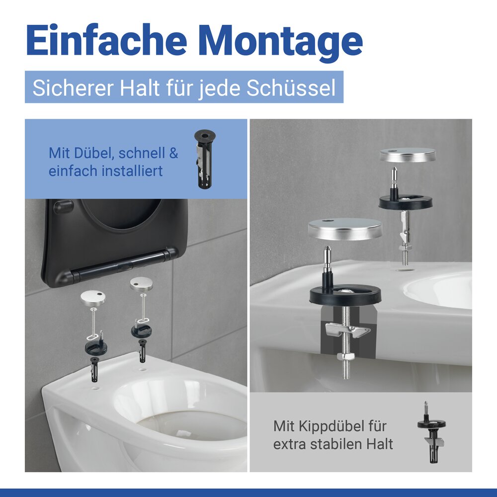 GALATI schwarz matt WC-Sitz belastbar bis 175 kg