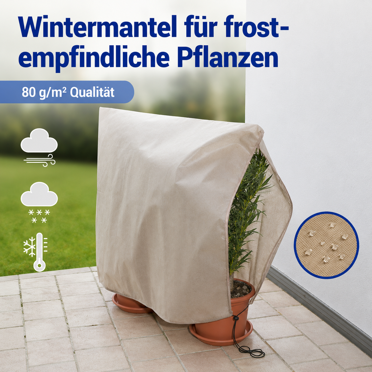 Pflanzenschutz-Vlies beige 100x120 cm, 2er-Set